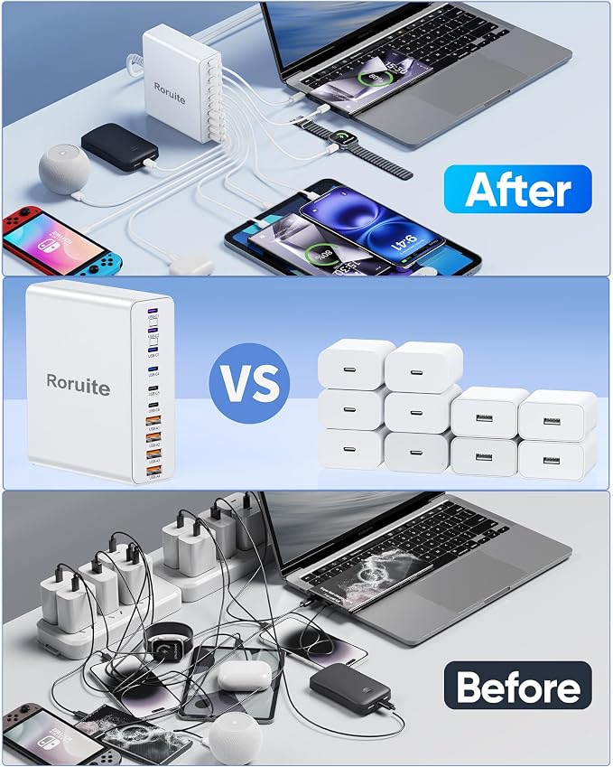 800W USB Charging Station, 120W PD GaN5 Super Fast USB C Charger Block-10 Port - Image 7