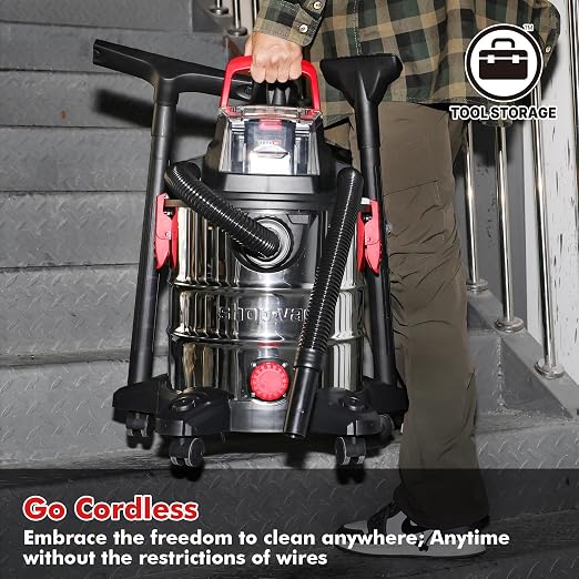 Shop-Vac 20V Wet/Dry Cordless Vacuum, 5 Gallon, 4.7 Peak HP, 10kPa Strong - Image 5