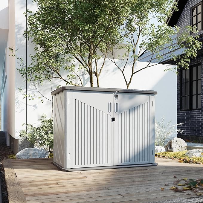 Aoxun 35 Cu.Ft Outdoor Storage Shed, Waterproof Horizontal Resin Cabinet by Aoxun