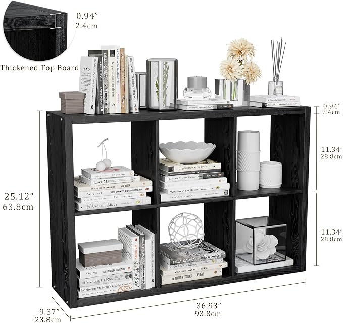 Cube Storage Organizer Bookcase, Decorative 11 inch Open Back Cubical Shelf - Image 3