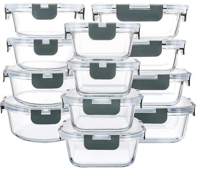 M MCIRCO 24-Piece Glass Food Storage Containers by MMCIRCO