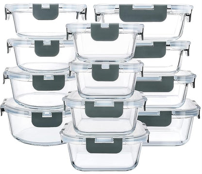 M MCIRCO 24-Piece Glass Food Storage Containers by MMCIRCO