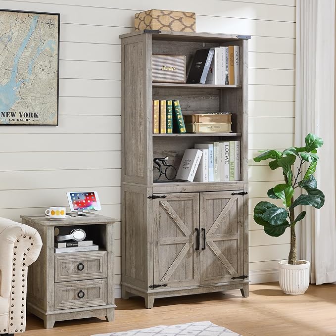 70in Tall Bookshelf 5 Tier Bookcase - Image 9
