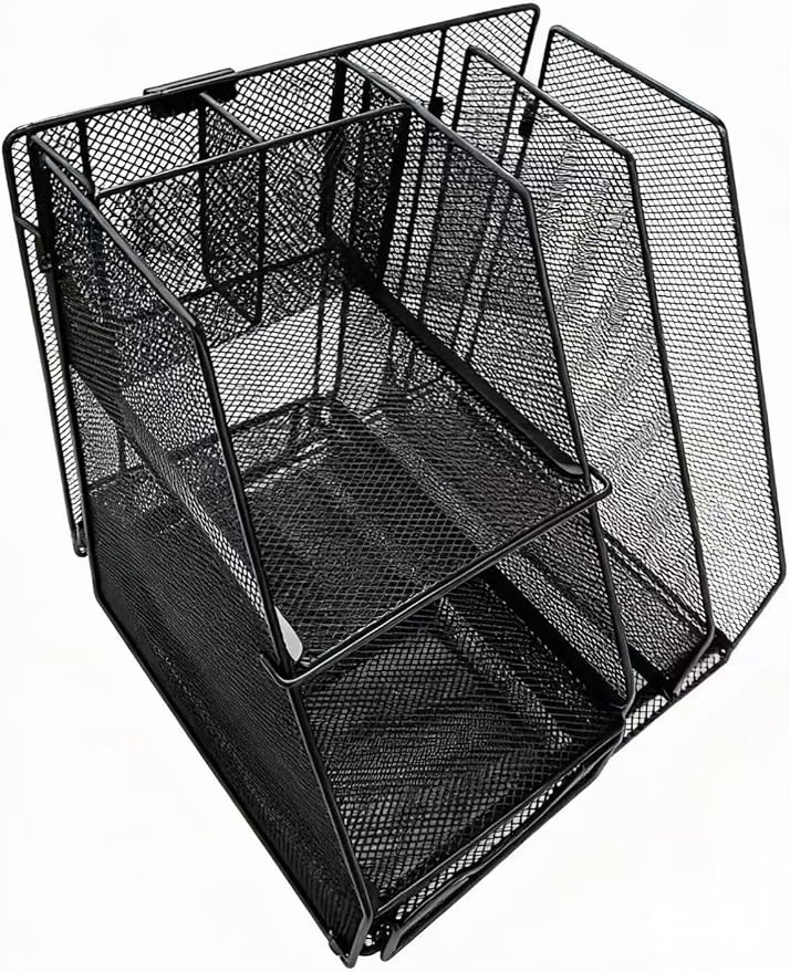 Black Mesh Desk Organizer Set, 3-in-1 Office Organizer - Image 5
