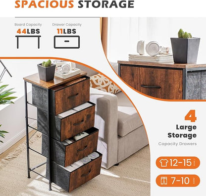 Sweetcrispy 4 Drawer Dresser, Fabric Storage Tower Organizer - Image 4