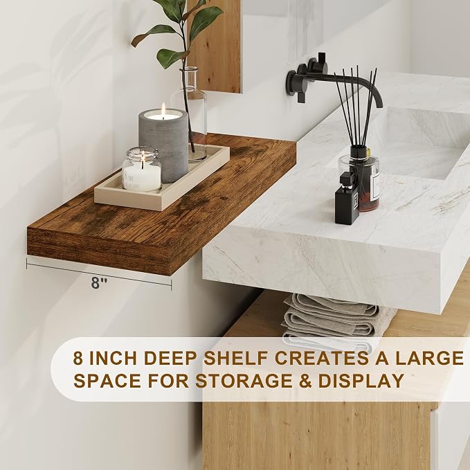 Floating Shelves, 8 Inch Deep Floating Shelves, Rustic Wood Floating Shelf - Image 4
