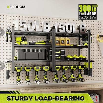 KAFAHOM Power Tool Organizer Wall Mount, 4-Tier Drill Holder - Image 3