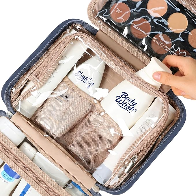 NISHEL Travel Toiletry Bag for Women, Makeup Essentials Organizer, Hanging Case - Image 4