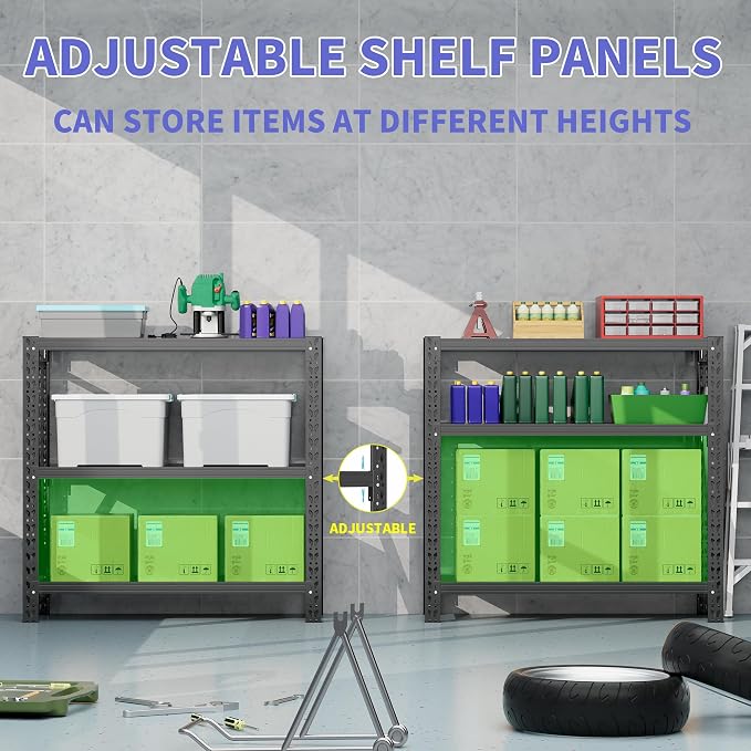 Garage Shelving Unit 1 Set Rustproof 50“W Heavy Duty Storage Shelves Easy - Image 5