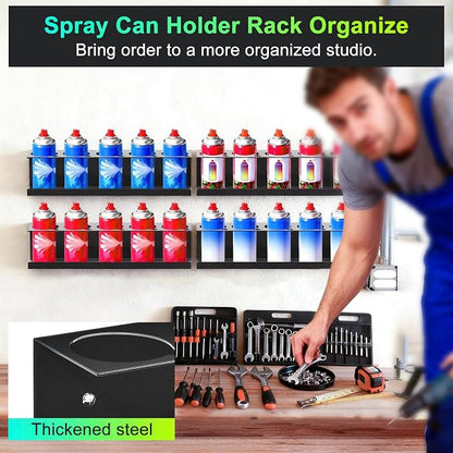 4 Pack Spray Can Holder, Wall Mount Spray Bottle Holder, Spray Can Organizer - Image 2