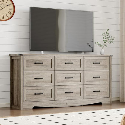 9-Drawer Dresser for Bedroom, Modern Wooden Chest of Drawers - Image 7