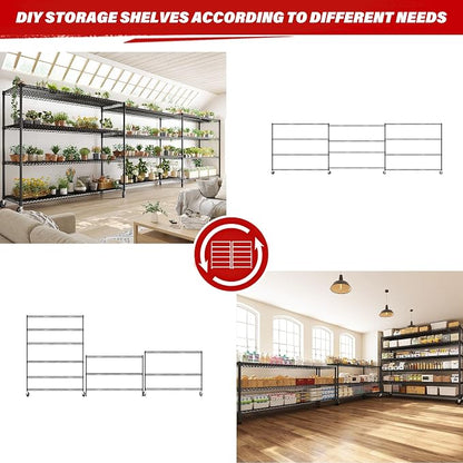 REIBII 60''W X 82.6" H Steel Heavy Duty Wire Shelving Unit - Image 9