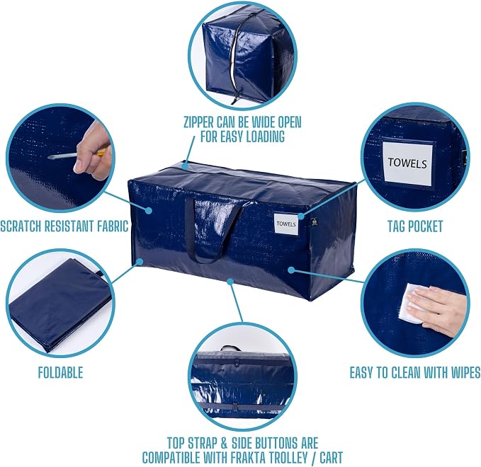 VENO 6 Pack Moving Bags w/Backpack Straps, Heavy Duty, Moving Boxes Alternative - Image 7
