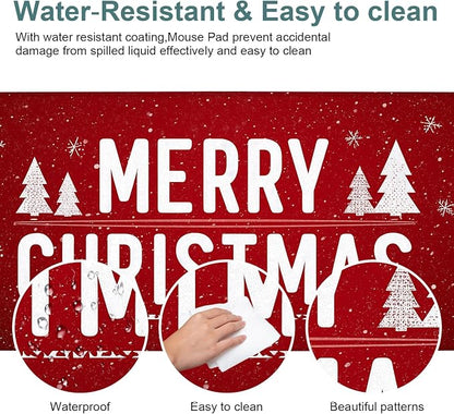 Merry Christmas Gaming Mouse Pad 35.4"x15.7"Desk Mat Anti-Slip Rubber Base & - Image 4