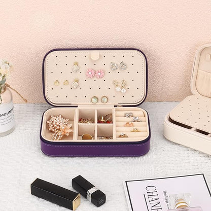 DesignSter Travel Jewelry Box, PU Leather Portable Jewelry Case, Small Jewelry - Image 5