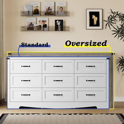 9-Drawer Dresser for Bedroom, Modern Wooden Chest of Drawers - Image 4