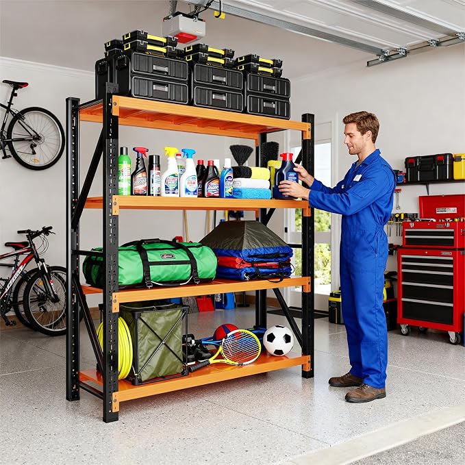 79" H Garage Shelving, 3500LBS Heavy Duty Storage Rack, 4 Tiers Metal Storage - Image 3
