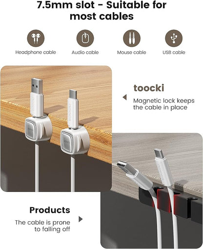 12 Pack Magnetic Cable Clips – Cord Organizer & Holder, Toocki Adhesive Cable - Image 9