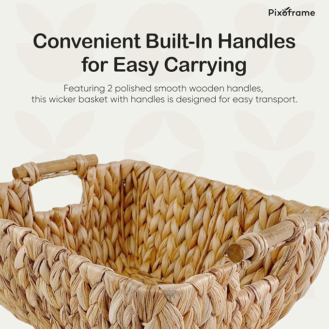 Small Rectangular Handwoven Wicker Basket - Image 5