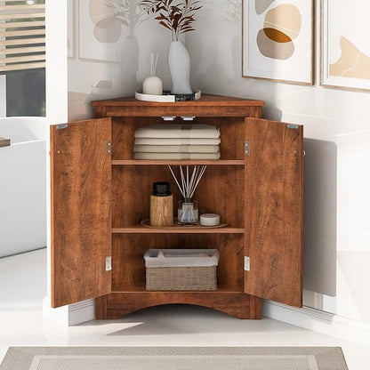 GDFStudio 31.5" H Triangle Corner Bathroom Storage Cabinet by GDFStudio