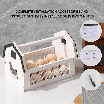Wood Farmhouse Egg Collecting Basket - Image 6