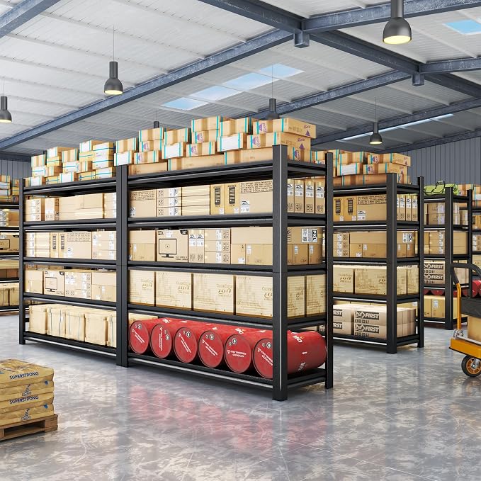 Storage Shelves, Garage Metal Shelving Unit, Adjustable, Double-Layer Column - Image 2