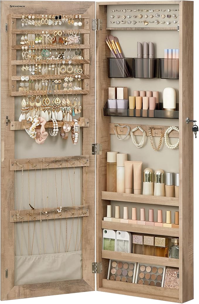 SONGMICS Mirror Jewelry Cabinet Armoire, Wall or Door Mounted Jewelry Storage by SONGMICSbySONGMICSHOME