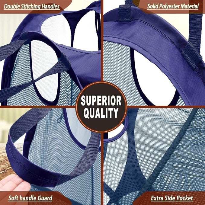 Strong Mesh Pop-up Laundry Hamper, Quality Collapsible Laundry Basket - Image 5