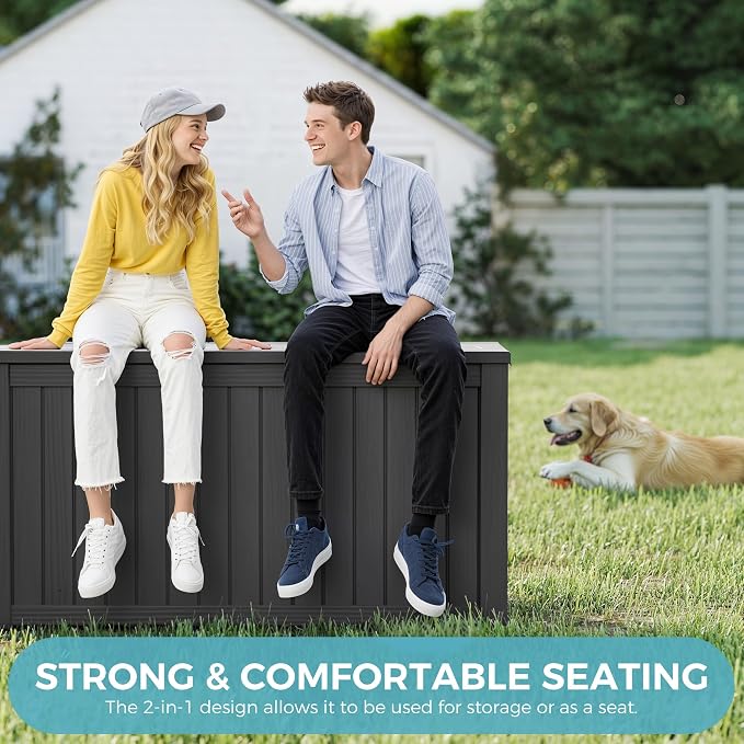 Outdoor Storage Box, Resin Deck Boxes Indoor and outdoor, Waterproof Storage - Image 4