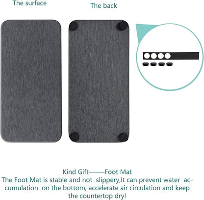 2 Pcs Water Absorbing Stone Trays, Kitchen/Bathroom Sink Soap Dish, Diatomite - Image 6