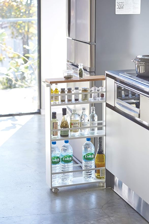 YAMAZAKI home Tower Rolling Slim Storage Cart - Image 2