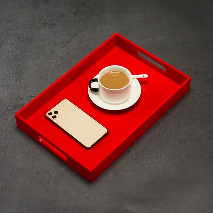 Sturdy Red Acrylic Serving Tray - Image 7