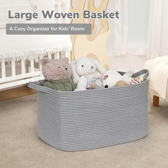 Goodpick Large Toy Basket for Blankets, Baby Laundry Basket, Storage Baskets - Image 2