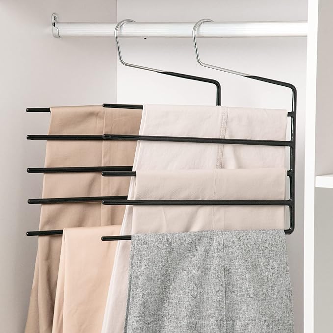 Nature Smile Pants Hangers 3pack, Heavy Duty Multi Layers Space Saving Slack by NatureSmile