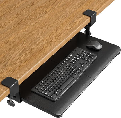 BONTEC KMT01 Under Desk Keyboard Tray, Pull-Out Keyboard & Mouse Platform by BONTEC