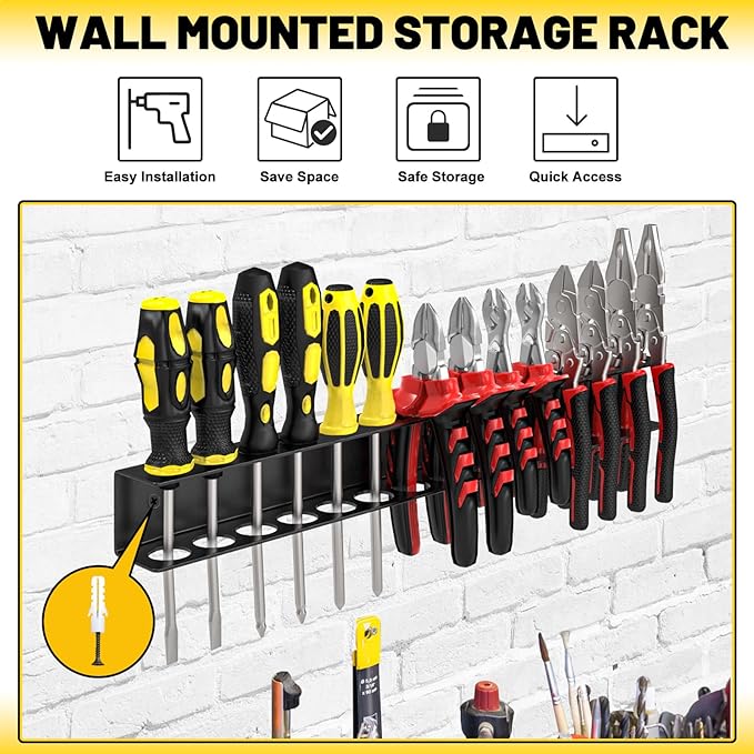 Screw Driver Holder Wall Mount, Screwdriver Organizer, Metal Plier Organizer - Image 4