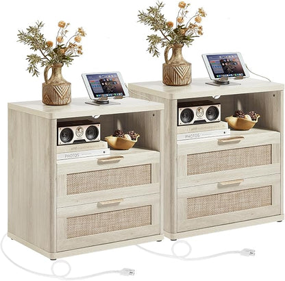 LEYAOYAO Rattan Nightstands Set of 2 by LEYAOYAO-Findtheshiningpointofyourideallife%EF%BC%81