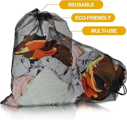 TecUnite 10 Pcs Mesh Bags Drawstring Laundry Bags Large Nylon Mesh Gift - Image 6