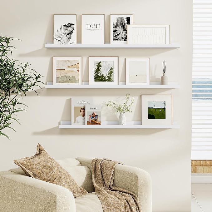 Fun Memories Picture Ledge Shelf, 36 Inch Picture Shelves - Image 5