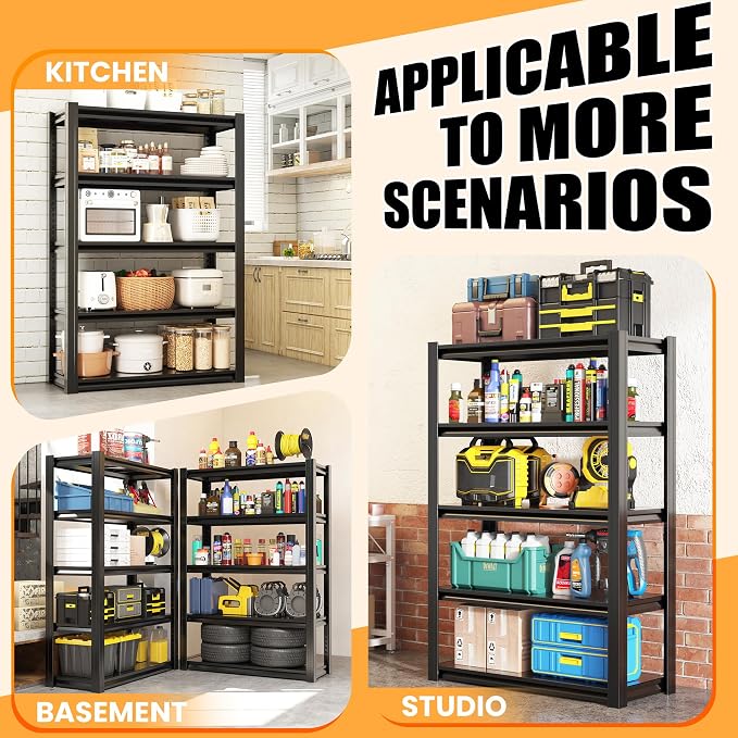62" H Garage Shelving, Heavy Duty Storage Shelves, Garage Storage Shelves - Image 6
