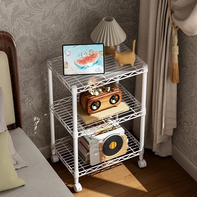 3 Tier Adjustable Storage Shelves Heavy Duty Metal Utility Shelf Wire Shelving - Image 7