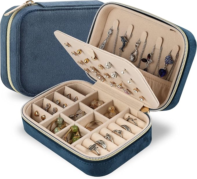 Dajasan Velvet Jewelry Travel Case, Small Travel Jewelry Box, Portable Travel by DAJASAN