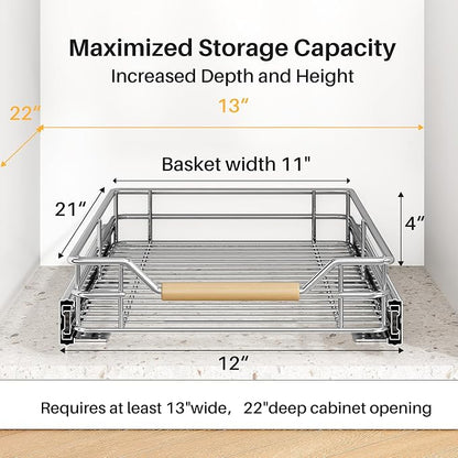 Pull out Cabinet Organizer, Heavy Duty Smooth Sliding Under Cabinet Shelves - Image 3