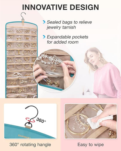 BAGSMART Hanging Jewelry Organizer, Necklace Holder Anti-tangle Earrings Rings - Image 4