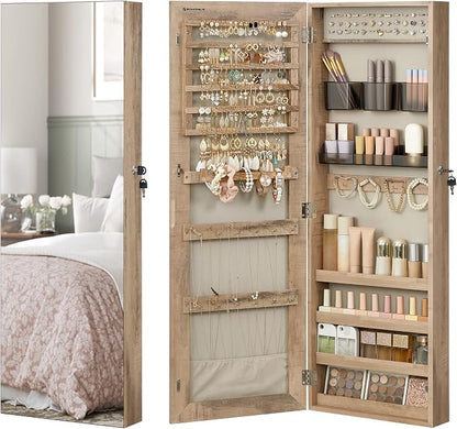 SONGMICS Mirror Jewelry Cabinet Armoire, Wall or Door Mounted Jewelry Storage - Image 10