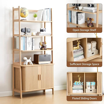 4-Tier Bookshelf, Tall Bookcase - Image 6