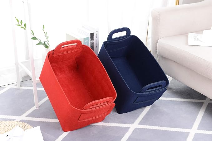 Minoisome Storage Basket Felt Storage Bin Collapsible& Convenient Box Organizer - Image 7