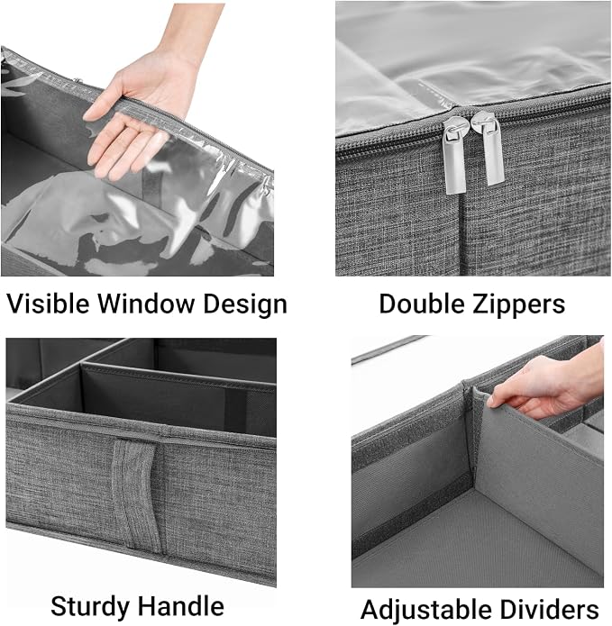 2 Packs Under Bed Storage Containers, Foldable Clothes Draw Organizers - Image 2