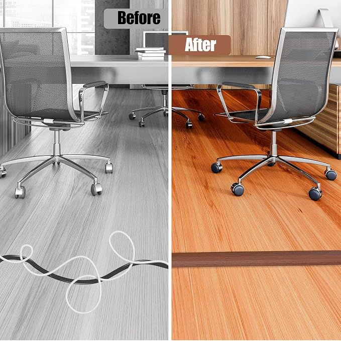 Floor Cord Cover Self Adhesive Cord Hider, 20FT Cable Management, Extension - Image 5