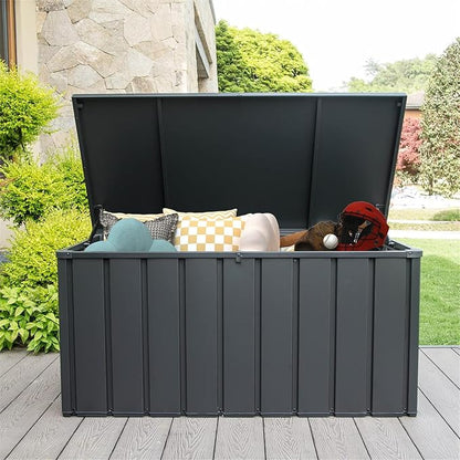 KUIKUI 150 Gallon Deck Box Waterproof, 150 Gallon Outdoor Storage Box, Metal - Image 8